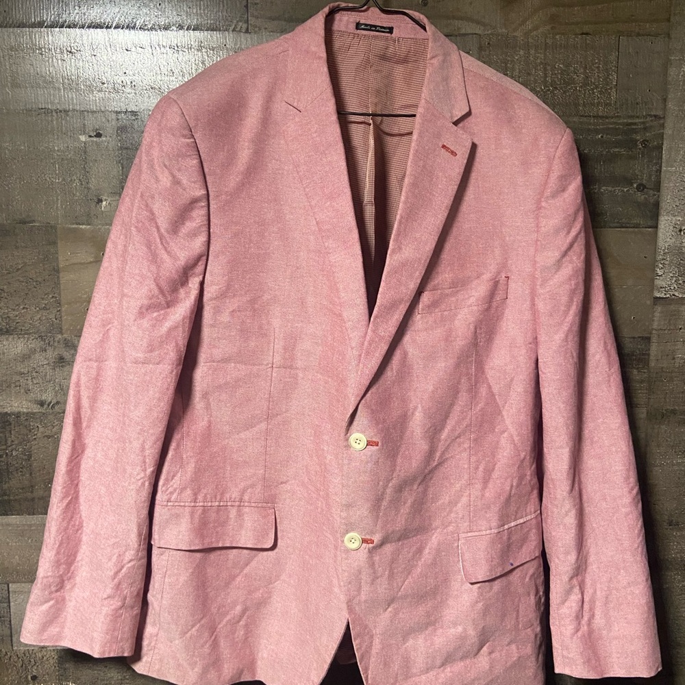 Men's 48R Red Tailored Blazer - Classic Two-Button Sport Coat by John Bartlett